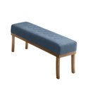 Ver imagem 2 de Puff para Sala de Estar 140cm com Pés Linho Theo Azul/Marrom