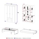 Ver imagem 2 de Jogo de Quarto Cama com Colchão Incluso e Guarda-Roupa 4 Portas 2 Gavetas Lira Multimóveis MP4837