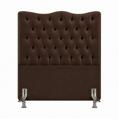 Cabeceira Espanha Solteiro Estofada Capitonê 90 cm Corino:Marrom