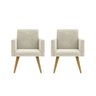 Kit com 2 Poltronas Decorativas Nina Suede Bege - 1
