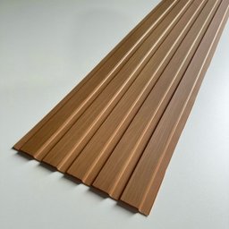 Painel Ripado Versátil 270x27cm: 03 Unid. (2,1m²) Polietileno - Talatto Painéis - Amêndoa - 3