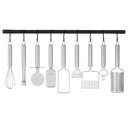 Ver imagem 4 de Suporte Porta Utensílios Cozinha 15 Ganchos 80cm Preto Fs