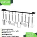 Ver imagem 5 de Suporte Porta Utensílios Cozinha 15 Ganchos 80cm Preto Fs