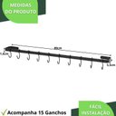 Ver imagem 6 de Suporte Porta Utensílios Cozinha 15 Ganchos 80cm Preto Fs