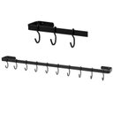 Ver imagem 3 de Suporte Porta Utensílios Cozinha 15 Ganchos 80cm Preto Fs