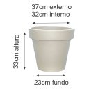 Ver imagem 3 de Vaso Redondo 37cm Cimento Efeito Concreto Leve Decorativo - Jvrec37