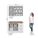 Ver imagem 3 de Cozinha Compacta Modulada 2 Peças 5 Portas 3 Gavetas Emily Branco/HP/Nature