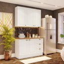 Ver imagem 1 de Cozinha Compacta Modulada 2 Peças 5 Portas 3 Gavetas Emily Branco/HP/Nature