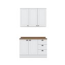 Ver imagem 2 de Cozinha Compacta Modulada 2 Peças 5 Portas 3 Gavetas Emily Branco/HP/Nature