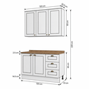 Ver imagem 3 de Cozinha Compacta Modulada 2 Peças 100% MDF com Armário Aéreo e Balcão com Tampo Branca/Nature Emily 