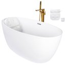 Ver imagem 2 de Kit Banheira Imersao Freestanding Luxo 1.50m com Misturador Dourado