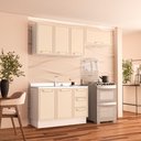 Ver imagem 1 de Cozinha Compacta 250081 3 Peças Amara Branco Creme Politorno Móveis