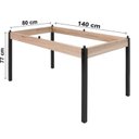 Ver imagem 5 de Conjunto Sala de Jantar Mesa 140x80cm Tampo Vidro com 6 Cadeiras Dubai Marrom/Preto Fosco/Linho