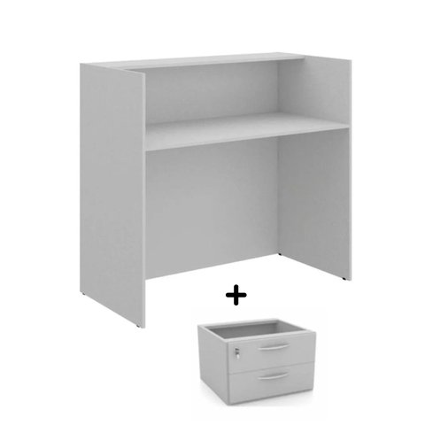 Balcão de Atendimento 1,20x0,60m- c/ Gavetas - NEW CITY - Cor Branco - 63094