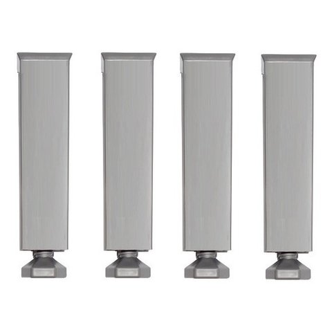 4 Pés de Cozinha Cinza Vap Regula de 17 a 19cm para Gabinete Armario Balcão