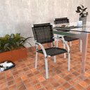 Ver imagem 2 de Kit 2 Cadeiras Alumínio Trama Colmeia Resistente Pedra Ferro