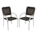 Ver imagem 1 de Kit 2 Cadeiras Alumínio Trama Colmeia Resistente Pedra Ferro