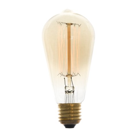 Kit 4 Lâmpada Filamento de Carbono Poptem St58 40w 220v 13cm Decorativa Transparente