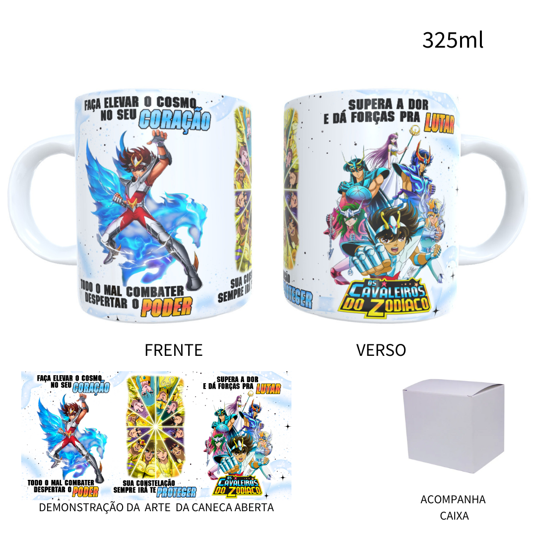 Caneca 325ml Os Cavaleiros Do Zodíaco Pegasus Fantasy Brasil - 1