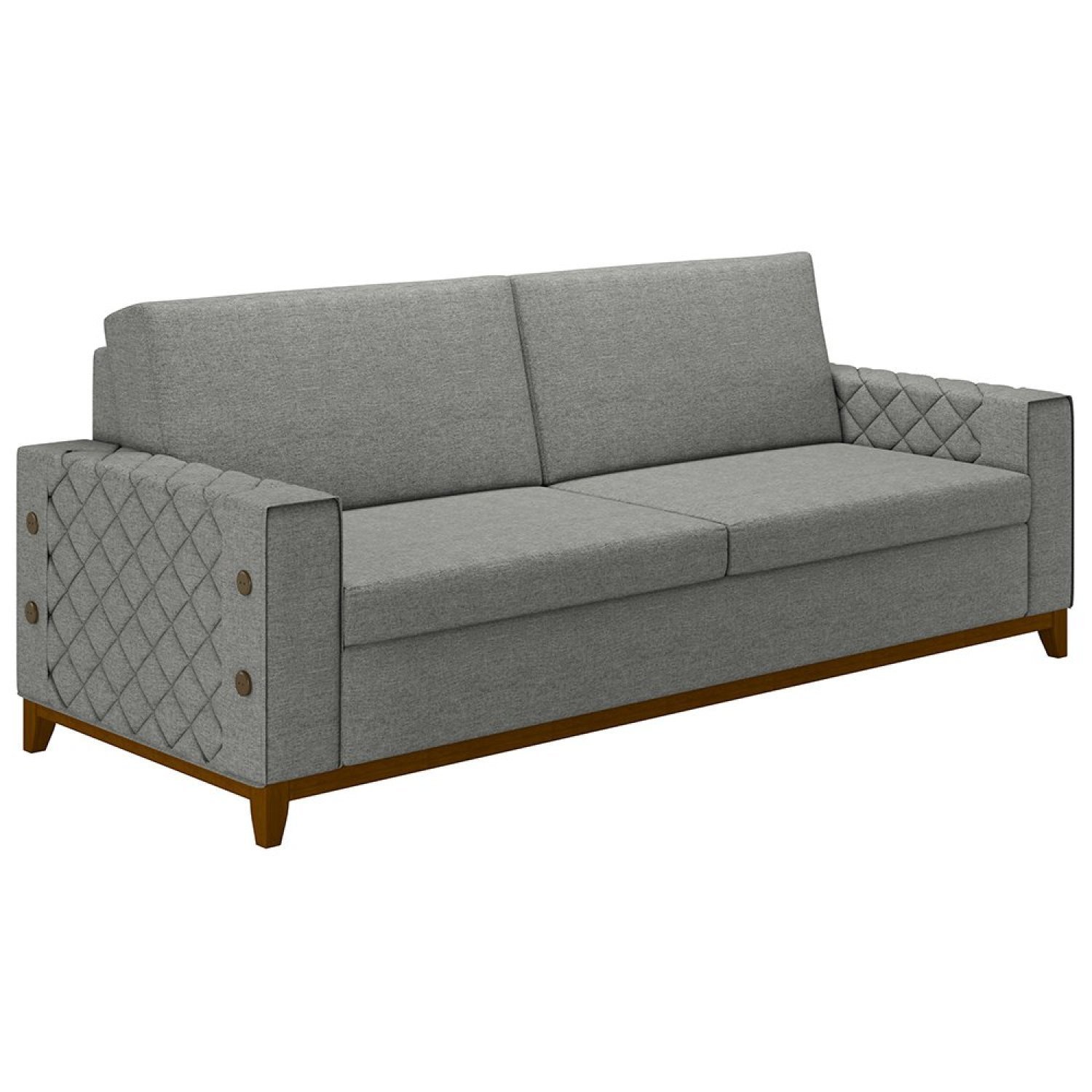 Sofá Living Vintage 3 Lugares 225cm em Linho Áspen  - 2