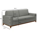 Ver imagem 3 de Sofá Living Vintage 3 Lugares 225cm em Linho Áspen Cinza