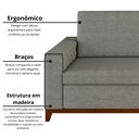 Ver imagem 5 de Sofá Living Vintage 3 Lugares 225cm em Linho Áspen Cinza