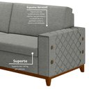 Ver imagem 7 de Sofá Living Vintage 3 Lugares 225cm em Linho Áspen Cinza