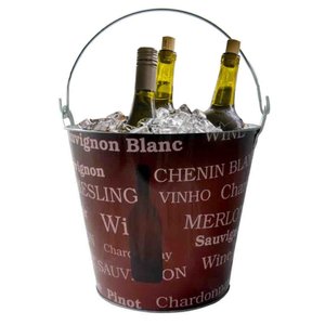 Kit 2 Baldes de Gelo para Vinhos em Metal Galvanizado 7,6 Litros