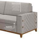 Ver imagem 7 de Sofá Living Vintage 3 Lugares 225cm em Linho Áspen 