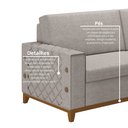 Ver imagem 6 de Sofá Living Vintage 3 Lugares 225cm em Linho Áspen 