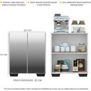 Ver imagem 4 de Aparador Buffet 2 portas com Espelho e Pés Quadrados Vegas Multimóveis V3614 Branco/Preto