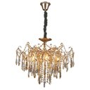 Ver imagem 1 de Pendente 60×50cm E14×6 Metal Dourado+cristal/ambar