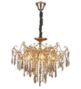 Ver imagem 1 de Pendente 60×50cm E14×6 Metal Dourado+cristal/ambar