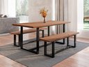 Ver imagem 1 de Conjunto Sala de Jantar Mesa com Bancos 6 Lugares Madeira Maciça Lumber CabeCasa MadeiraOriginals