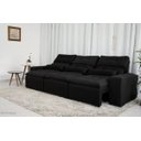 Ver imagem 1 de Sofá Retrátil e Reclinável 2,10m em Tecido Suede Preto