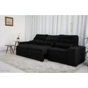 Ver imagem 2 de Sofá Retrátil e Reclinável 2,10m em Tecido Suede Preto