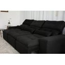 Ver imagem 3 de Sofá Retrátil e Reclinável 2,10m em Tecido Suede Preto