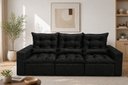Ver imagem 2 de Sofá Retrátil e Reclinável 2,10m em Tecido Suede Preto