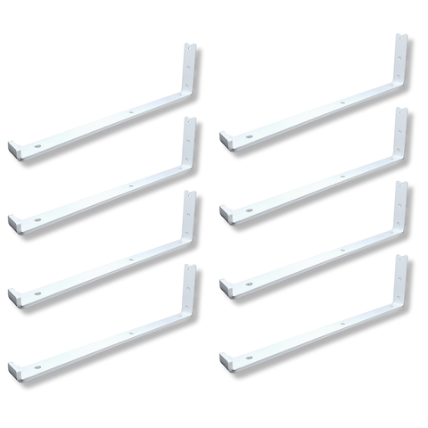 8 Suportes de Parede 40cm para Prateleira Mão Francesa em L Cantoneira Embutida Moderna