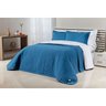 Cobre Leito Clássico Queen Size Azul 200 Fios 100% Algodão 3 Peças - 3