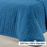 Cobre Leito Clássico Queen Size Azul 200 Fios 100% Algodão 3 Peças - 2