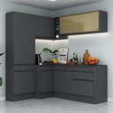 Ver imagem 1 de Armário De Cozinha Completa De Canto Com Rodapé Preto