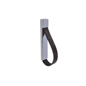 Puxador 2880 Baum Cromado Couro - 96mm TORRALBA
