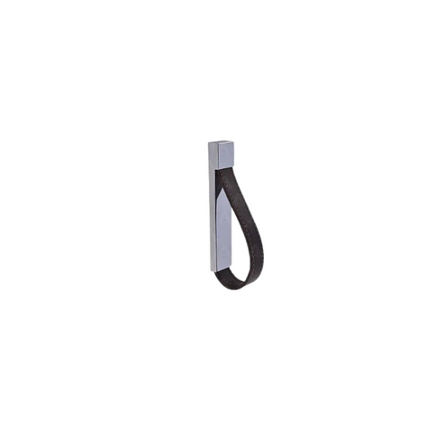 Puxador 2880 Baum Cromado Couro - 96mm Torralba