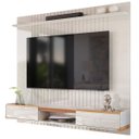 Ver imagem 4 de Rack Bancada com Painel para Tv de até 70" Ases Off White/jequitiba
