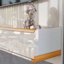 Ver imagem 2 de Rack Bancada com Painel para Tv de até 70" Ases Off White/jequitiba