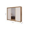 Guarda Roupa Casal com Espelho 3 Portas 6 Gavetas 100% MDF Maximus  - 4