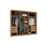 Guarda Roupa Casal com Espelho 3 Portas 6 Gavetas 100% MDF Maximus  - 2