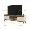 Ver mais imagens de Rack com Painel para Tv até 70 Polegadas 180 Cm Astúrias - Off White e Cedro