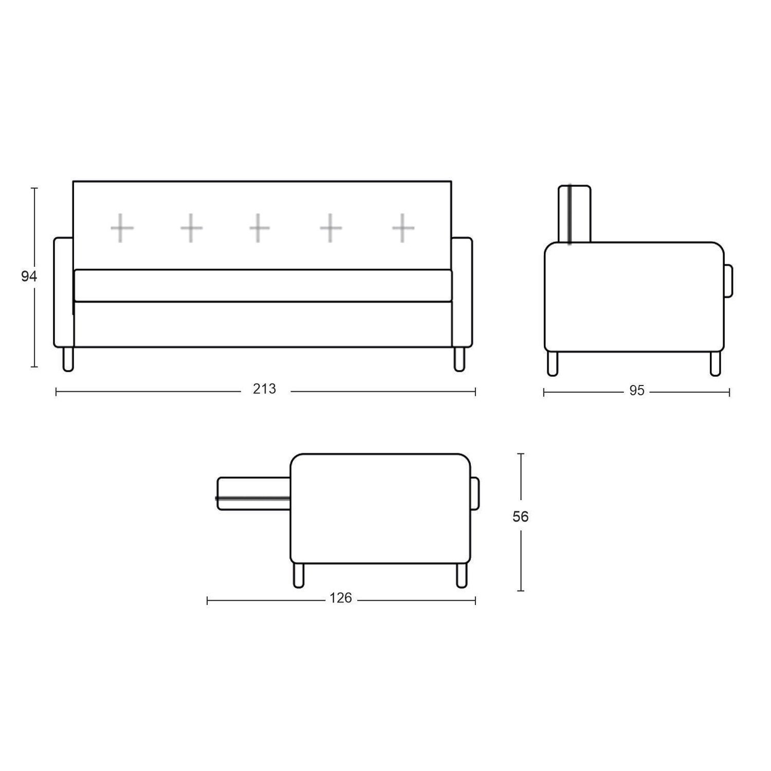 Sofá Cama Reclinável 3 Lugares 213cm Veludo Lima - 4